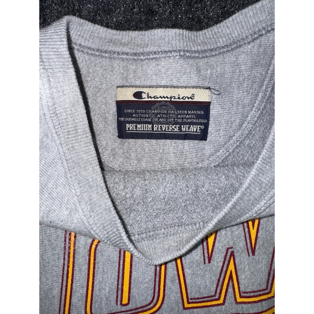 Vintage Champion Reverse Weave Iowa Sweatshirt Gray‎ Crewneck USA Made Sz XL - Picture 5 of 7